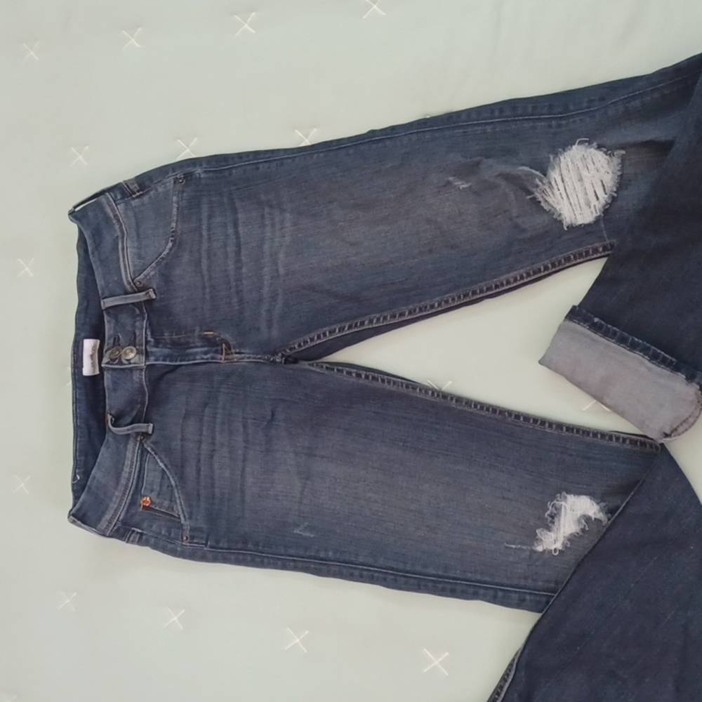 Hudson collin midrise distressed skinny jeans size 27